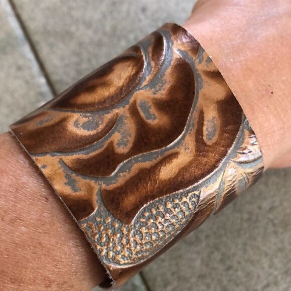 NEW Genuine leather cuff bracelet. Bronze brown - Picture 6 of 6